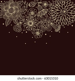 Floral background in dark colors