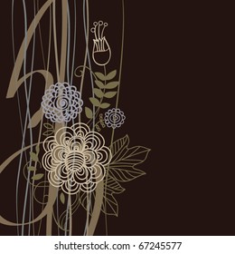 Floral background in dark colors