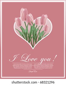 floral background for decoration with Tulips