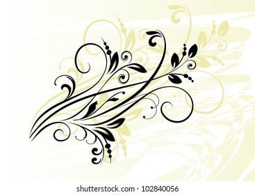 floral background with decorative branch