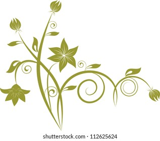 floral background with decorative branch