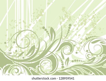 Floral background with decorative branch