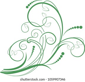 Floral background with decorative branch. Vector illustration.
