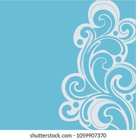 Floral background with decorative branch. Vector illustration.