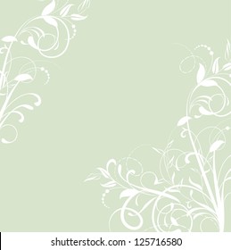 Floral background with decorative branch. Vector illustration.