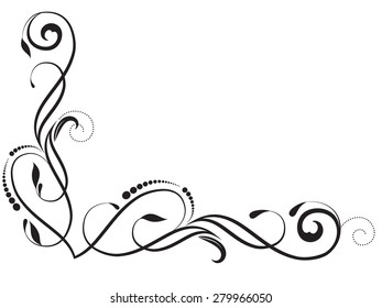 Floral background with decorative branch. Vector illustration.