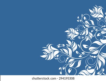 Floral background with decorative branch. Vector illustration.