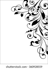 Floral background with decorative branch. Vector illustration.
