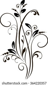 Floral background with decorative branch. Vector illustration.