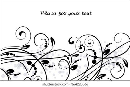 Floral background with decorative branch. Vector illustration.