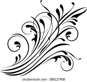 Floral background with decorative branch. Vector illustration.