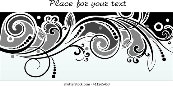 Floral background with decorative branch. Vector illustration.