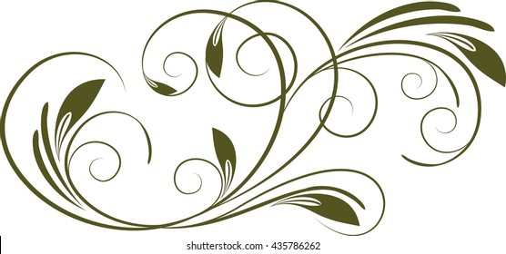 Floral background with decorative branch. Vector illustration.