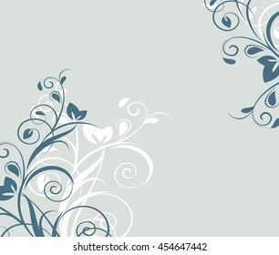 Floral background with decorative branch. Vector illustration.