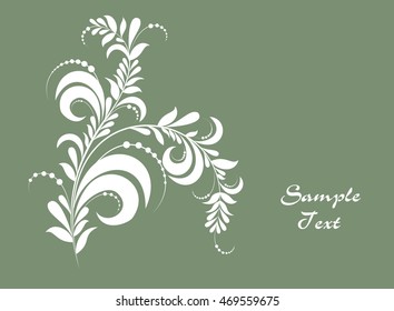 Floral background with decorative branch. Vector illustration.