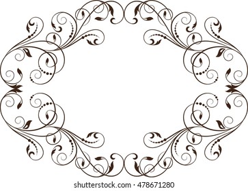 Floral background with decorative branch. Vector illustration.