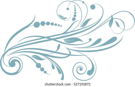 Floral background with decorative branch. Vector illustration.
