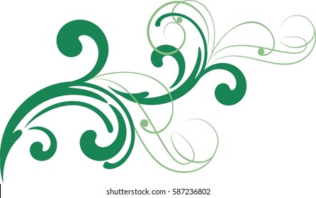 Floral background with decorative branch. Vector illustration.
