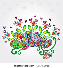 Floral background with decorative element