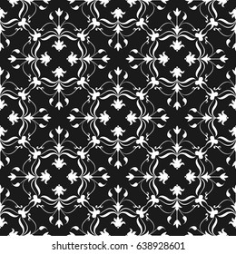 Floral background. Decorative Vector illustration. Monochrome pattern. Elegant element for design template. Lace decor for birthday and greeting card, wedding invitation.