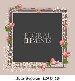 Floral background design with berries