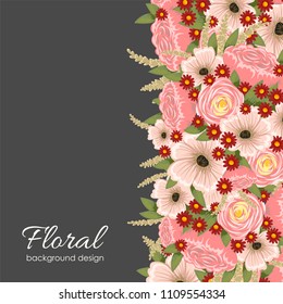 Floral background design with berries