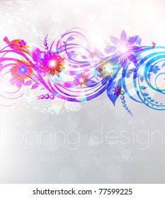 Floral Background design with flower ornament.