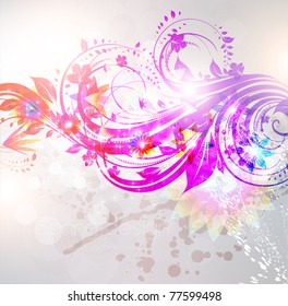 Floral Background design with flower ornament.