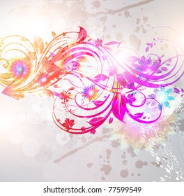 Floral Background design with flower ornament.