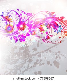 Floral Background design with flower ornament.