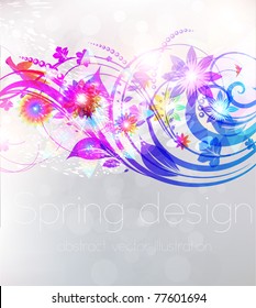 Floral Background design with flower ornament. Vector.