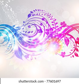 Floral Background design with flower ornament. Vector.
