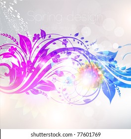 Floral Background design with flower ornament. Vector.