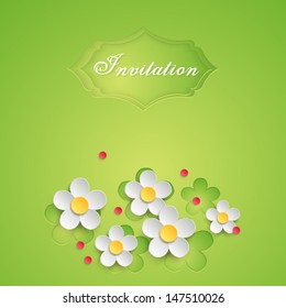 Floral background design for invitation, greeting card or banner. Vector illustration