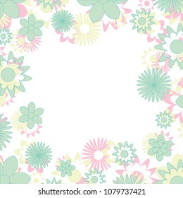 Floral background for design save the date cards, invitations, posters and birthday decorations. Vector spring border.