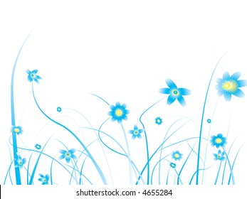 Floral background design with subtle blue colours and blank space to add your own text