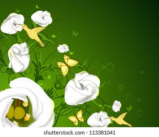 Floral background for design use. Vector illustration.