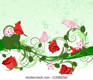 Floral background for design use. Vector illustration.