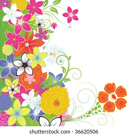 Floral background for design use. Vector illustration.