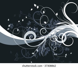 Floral background for design use. Vector illustration.