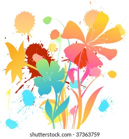 Floral background for design use. Vector illustration.