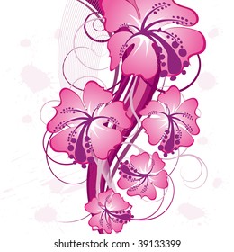 Floral background for design use. Vector illustration.