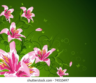 Floral background for design use. Vector illustration.
