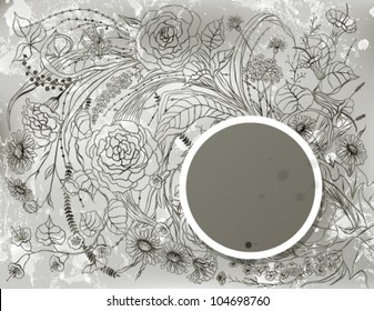  floral background with different type of flowers