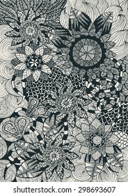 floral background with doddle concept