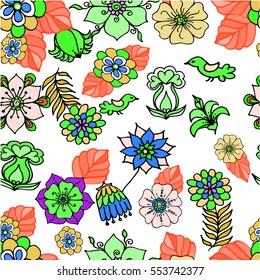 Floral  background drawn from flower decorative