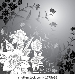 Floral background, elements for design, vector illustration