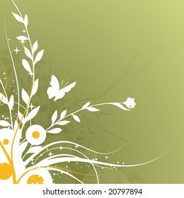 Floral background. Everything sorted on separate layers, no trimming used.