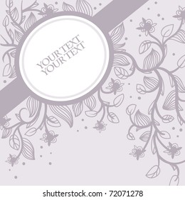 floral background with fantasy  flowers and a frame for your text