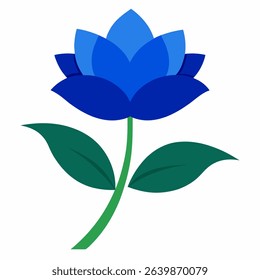 A floral background featuring a stylized blue flower with various shades and tones, set against a clean, white backdrop.